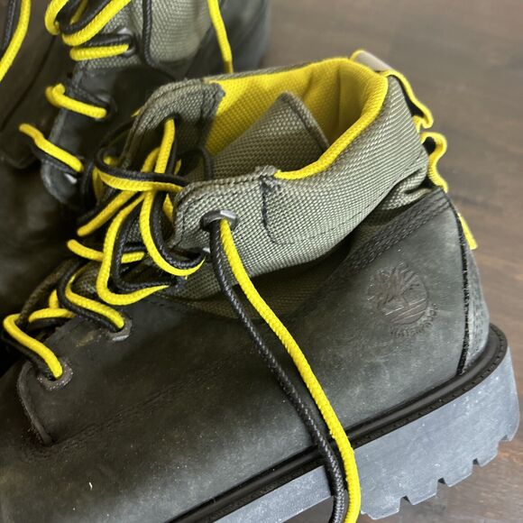 Timberland Premium 6 in Waterproof Boots - Boys Size 7 Black Grey Yellow - Picture 13 of 16